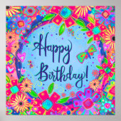 Verjaardagsvlinders Leuk  Inspirivity Poster (Voorkant)