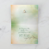 Verjaardagsvogel met touw op tak kaart (Binnen)