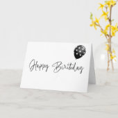 Verjaardagswens met ballon met polkadots kaart (Gele Bloem)