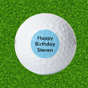 Verjaardagswens met eigen naam golfballen
