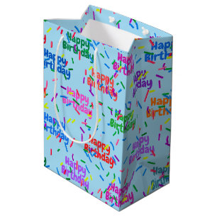 Verjaardagswens met Sprinkels op Aqua Medium Cadeauzakje