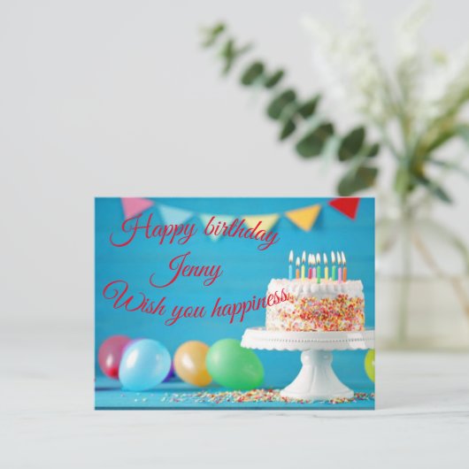 verjaardagswensen briefkaart (Staand voorkant)