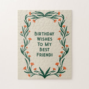 Verjaardagswensen Elegant Bloemen Lijst Legpuzzel