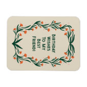 Verjaardagswensen Elegant Bloemen Lijst Magneet (Horizontaal)