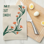 Verjaardagswensen Elegant Bloemen Lijst Theedoek (Quarter Fold)