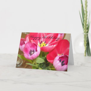 Verjaardagswensen met heldere Tulp Kaart