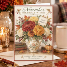 Verjaardagswensen November Chrysanten Verjaardag