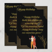 Verjaardagswensenkaart voor beste vriendin kaart (Voorkant / Achterkant)