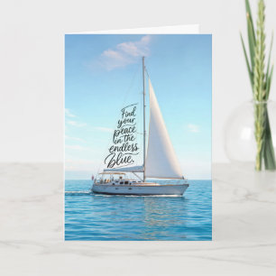 Verjaardagszeilboot met een inspirerende quote kaart