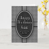 Verjaardagszoon, zwart/wit geplakt, Abstract Kaart (Gele Bloem)