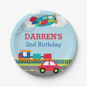 Verkeer / Voertuigboeien Birthday Party Papieren Bordje