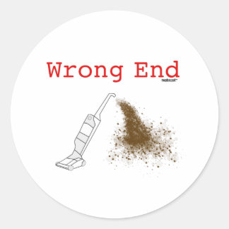 verkeerd einde ronde sticker