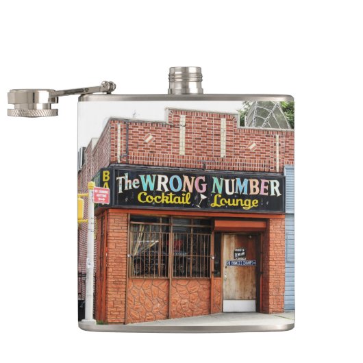 Verkeerd nummer Cocktail Lounge-fotokolf Heupfles (Geopend)