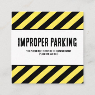 Verkeerd parkeren klachtenkaart, Grappige slechte Vierkante Visitekaartje