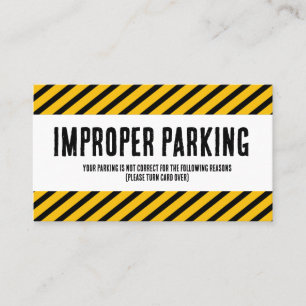 Verkeerd parkeren klachtenkaart visitekaartje