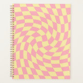 Verkeerde Check Retro Checkerboard Roze Peach Patr Planner (Voorkant)