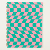 Verkeerde Controle Retro Checkerboard Roze Groen P Planner (Voorkant)