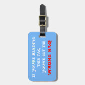 Verkeerde tas bagagielabel bagagelabel (Voorkant verticaal)