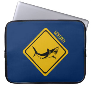 verkeersbord voor haaien laptop sleeve