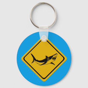 verkeersbord voor haaien sleutelhanger