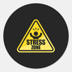 Verkeersborden in stresszones Nationaal stressbewu Ronde Sticker