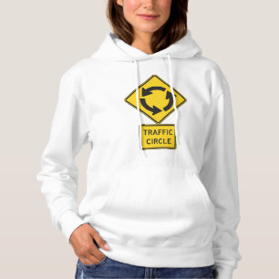 Verkeerscirkel Weg Bord Geel Diamant Hoodie