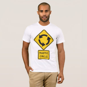 Verkeerscirkel Weg Bord Geel Ruit T-shirt