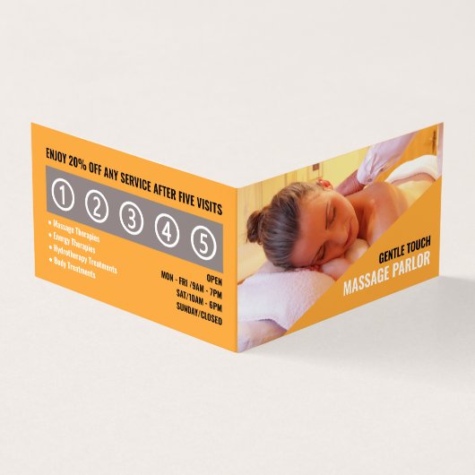 Verkeersende massage, massagetherapie Parlor Loyal Visitekaartjes (Buitenkant)