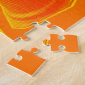 Verkeerskone met gele strepen legpuzzel (Zijkant)