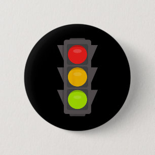 Verkeerslicht Halloween Kostuum Stop Ga Rood Geel Ronde Button 5,7 Cm