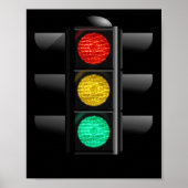 Verkeerslicht rood geel groen poster (Voorkant)