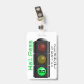Verkeerslicht School Hall Pas Badge (Achterkant met clip)