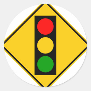 Verkeerslicht voor snelwegteken ronde sticker