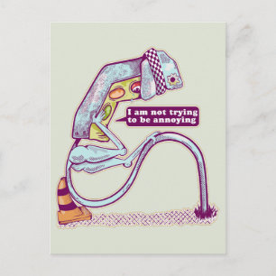 Verkeerslicht ziet er verdrietig uit briefkaart