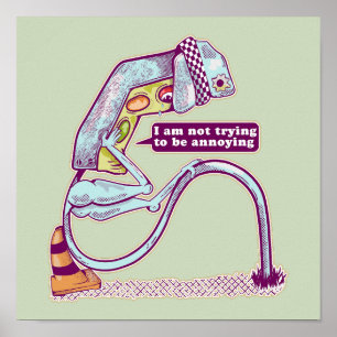 Verkeerslicht ziet er verdrietig uit poster