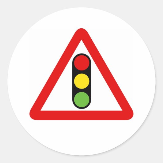 Verkeerslichten Ronde Sticker (Voorkant)