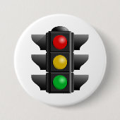 Verkeerslichten rood geel groen signaal ronde button 7,6 cm (Voorkant)