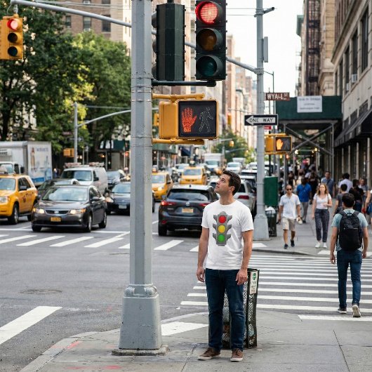Verkeerslichten rood geel groen signaal t-shirt