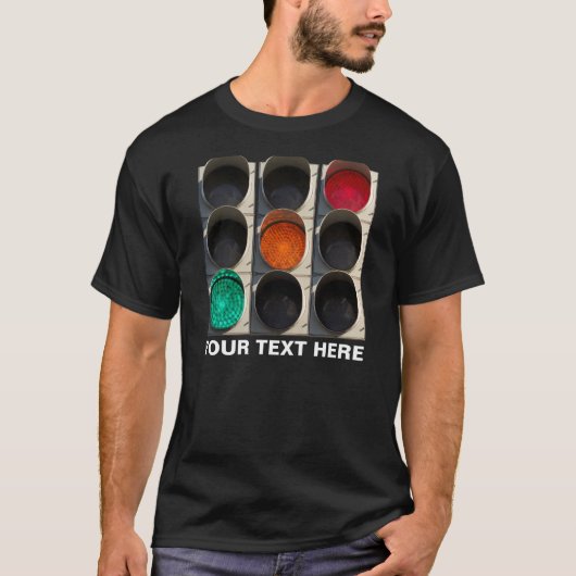 Verkeerslichten zwart t-shirt (Voorkant)
