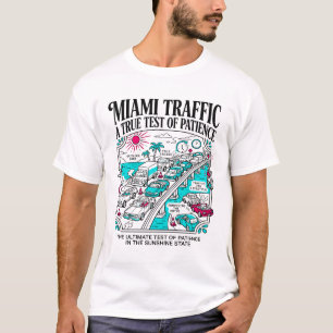 Verkeersopstopping in Miami onder de hete zon T-shirt