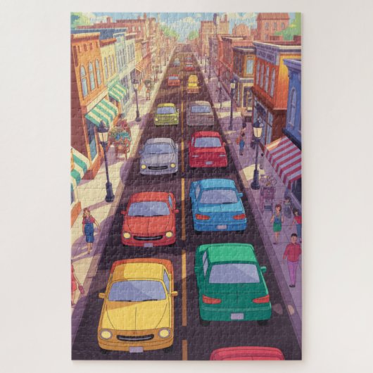 Verkeersopstopping puzzel (Verticaal)