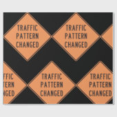 Verkeerspatroon gewijzigd teken cadeaupapier (Vlak)