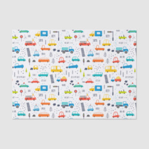 Verkeerspatroon voor auto's in de vorm van een ver tissuepapier