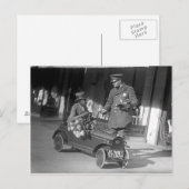 Verkeersstop met trapauto, 1922 briefkaart (Voorkant / Achterkant)