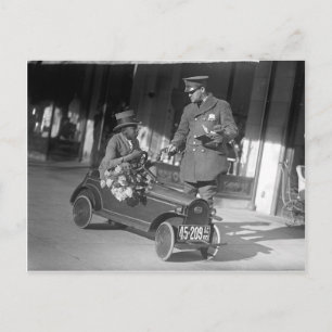 Verkeersstop met trapauto, 1922 briefkaart