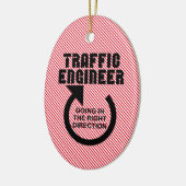 Verkeerstechnicus in de juiste richting keramisch ornament (Links)