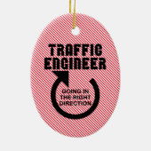 Verkeerstechnicus in de juiste richting keramisch ornament (Achterkant)