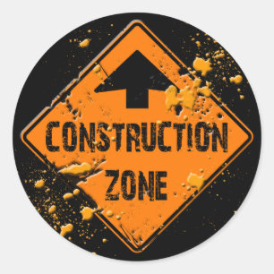 VERKEERSTEKEN IN DE BOUWZONE RONDE STICKER