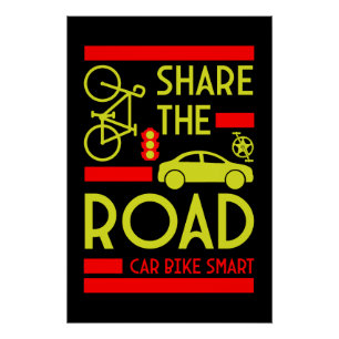 verkeersveiligheid op de fiets perfect poster