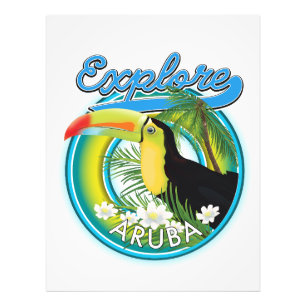 Verken Aruba reislogo Foto Afdruk